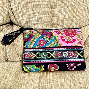 Vera Bradley Cotton Paisley Card Case in Black w/ Multicolor